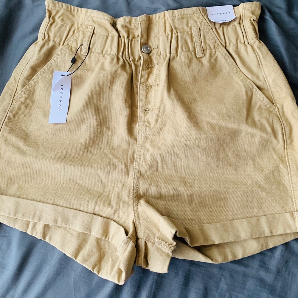 Top shop khaki paper bag shorts